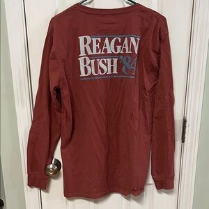 Rowdy Gentleman Reagan Bush '84 Red Long Sleeve Shirt
